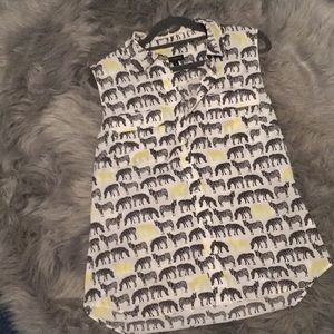 Zebra sleeveless blouse